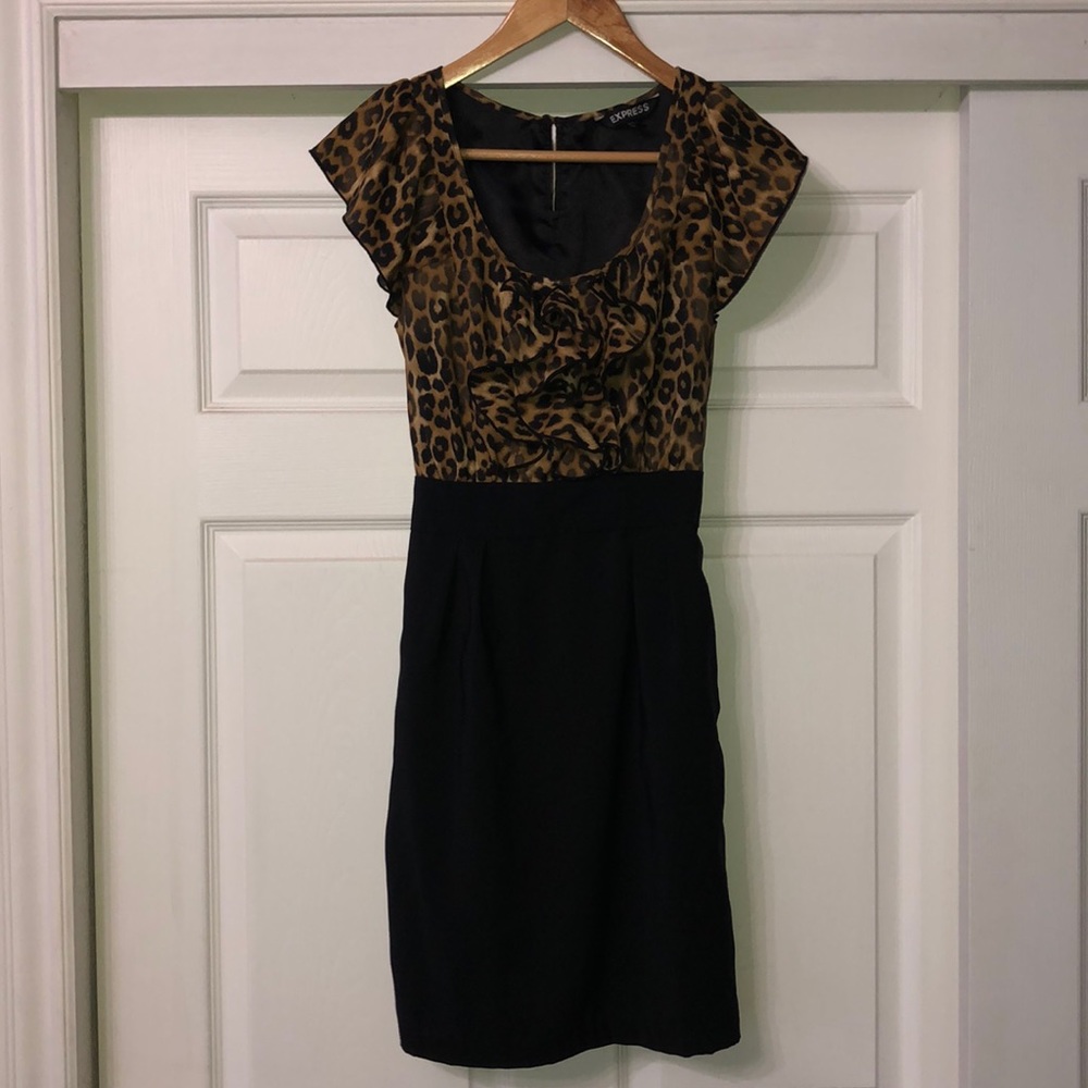 Black and leopard dress